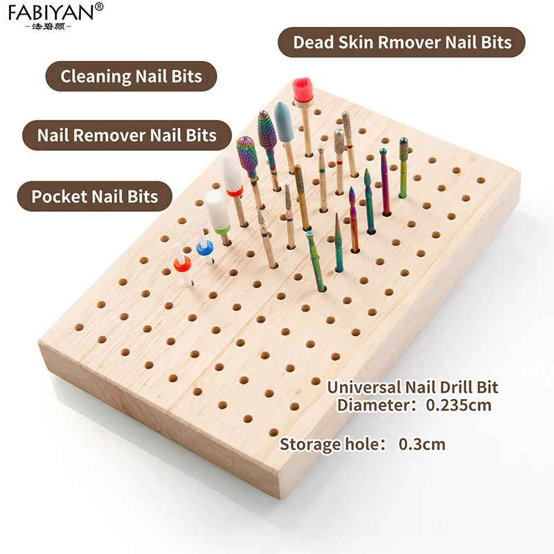 Wood Polishing Head Storage Board Nail Drill Bit Organizer Milling Cutter Holder 2.35mm Shank Fit Display Stand view 4
