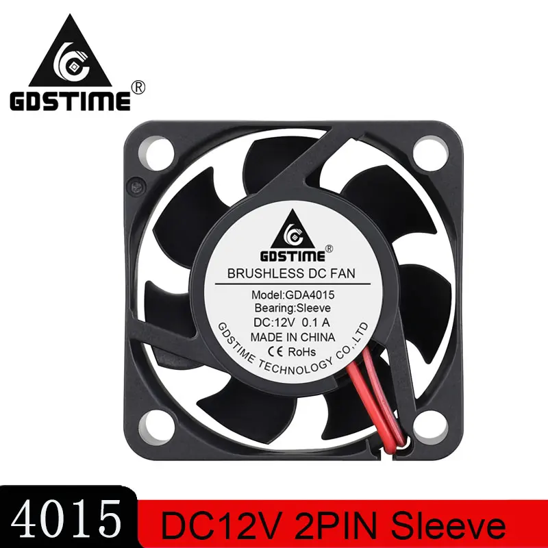 

5 Pieces LOT Gdstime Mini 4015S 40mm x 15mm 4CM 12V 2Pin Brushless Computer Radiator DC Cooling Cooler Fan