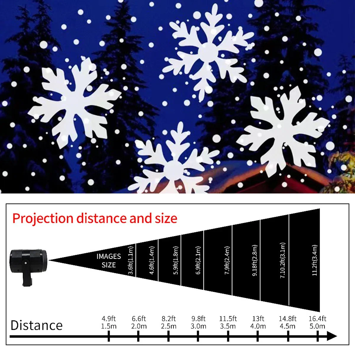 2025 LED USB Snowflake Projector Holiday Lights Christmas Projection Outdoor Lamp Snow Spotlight for New Year Party