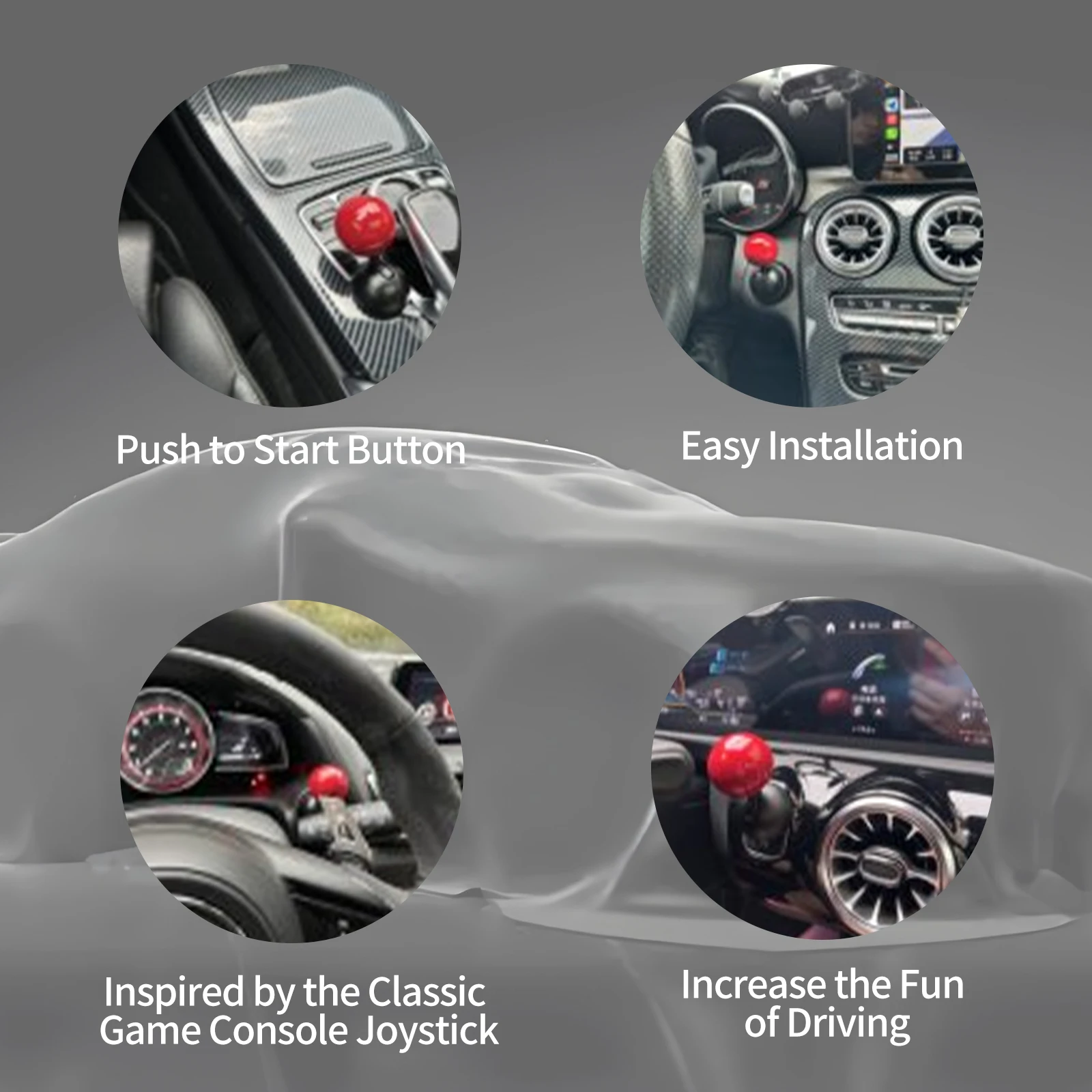 Push to Start Button Cover Rocker Car One Button Start Lever Car Engine Start Stop Button  Starter Decorative Accessories SFN187