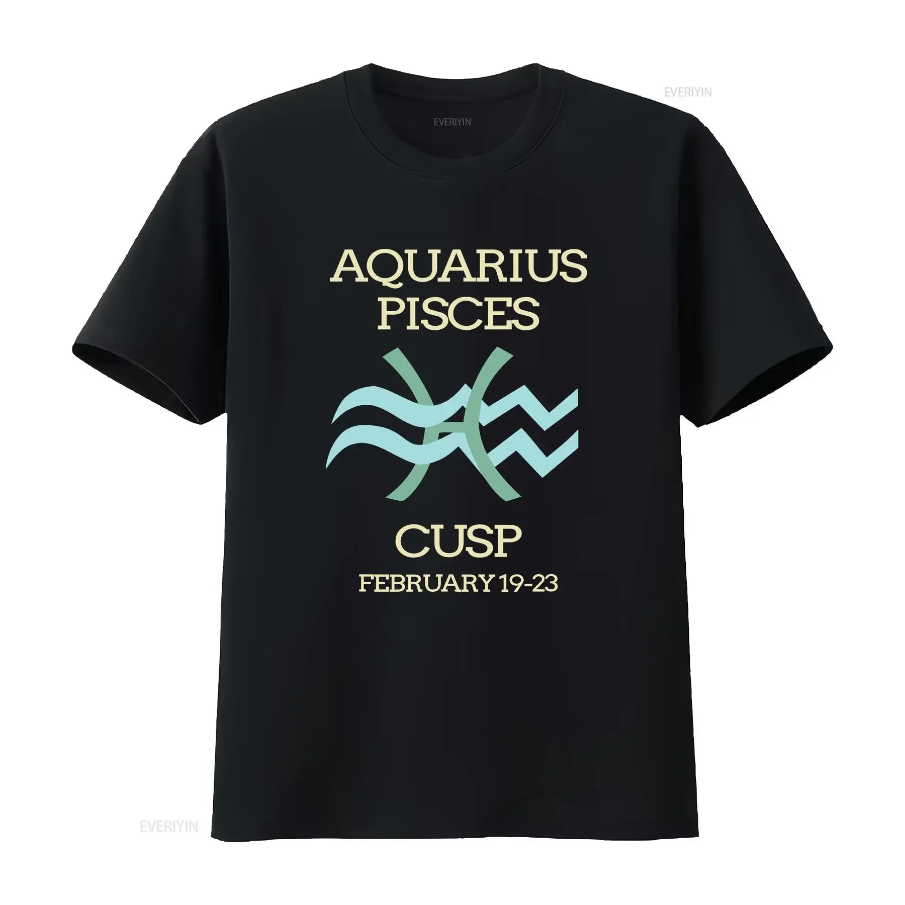 Aquarius Pisces Cusp Zodiac Horoscope T Shirt  vintage Washed Soft homme Unisex Stylish fashion streetwear Versatile Breathable