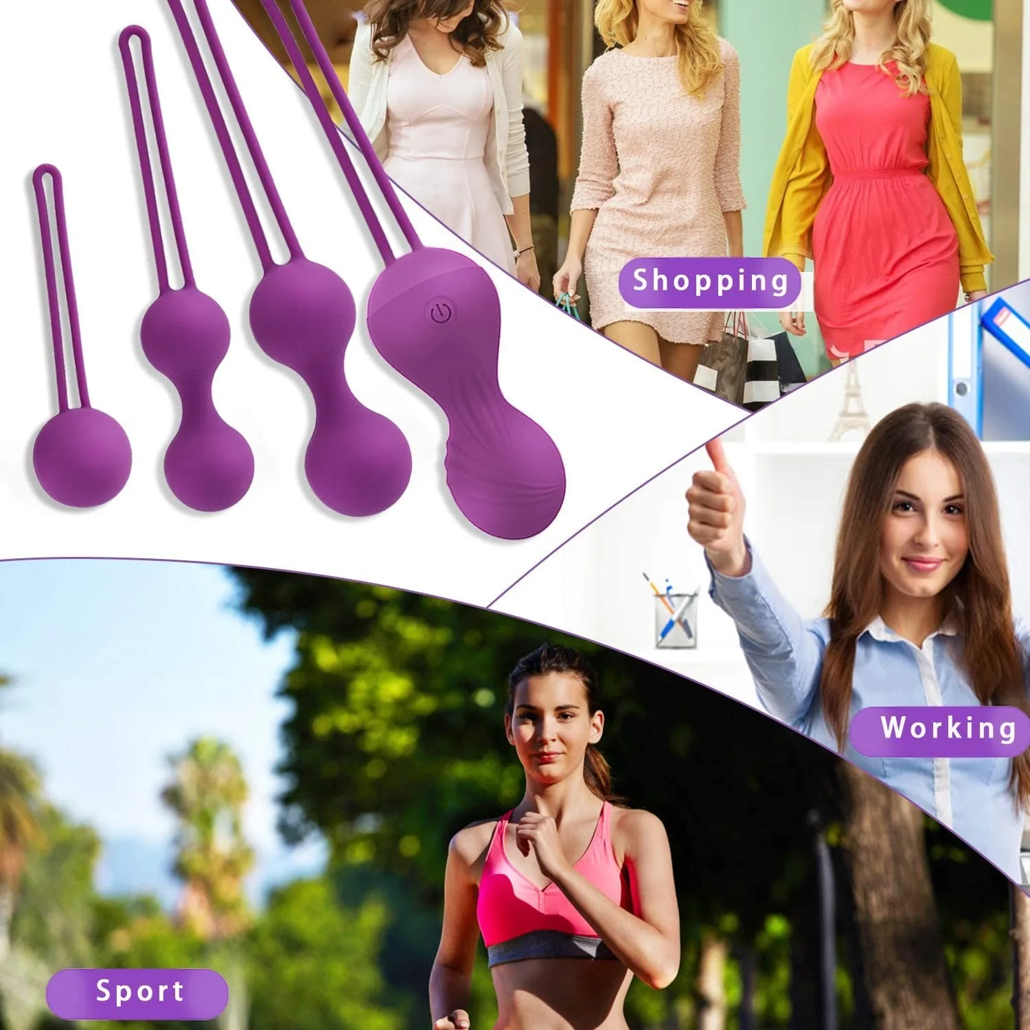 Bolas de Kegel para hacer ejercicio, vibrador con Control remoto, entrenador para principiantes, Bola de masaje retráctil, huevos vibradores,