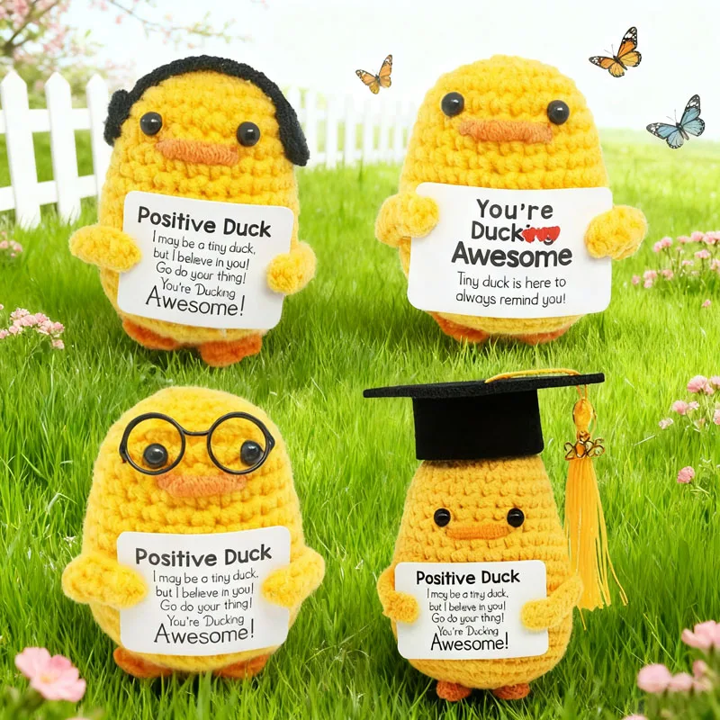 

1pc Little Yellow Duck modeling knitting ornaments handmade wool knitting ornaments gift ornaments