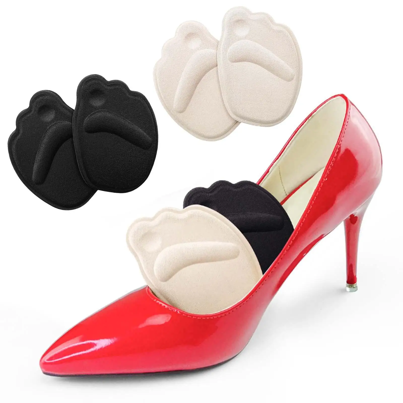 2 Pieces High Cushion Inserts, Non Slip Metatarsal Pads, Toe Filler Inserts Relieve for Men Women Shoe s Blisters
