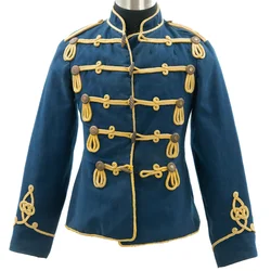 1860s uomini adulti Imperial Prussian General Hussar Costume Cosplay militare blu/rosso giacca Fahion Parade Coat costumi di Halloween