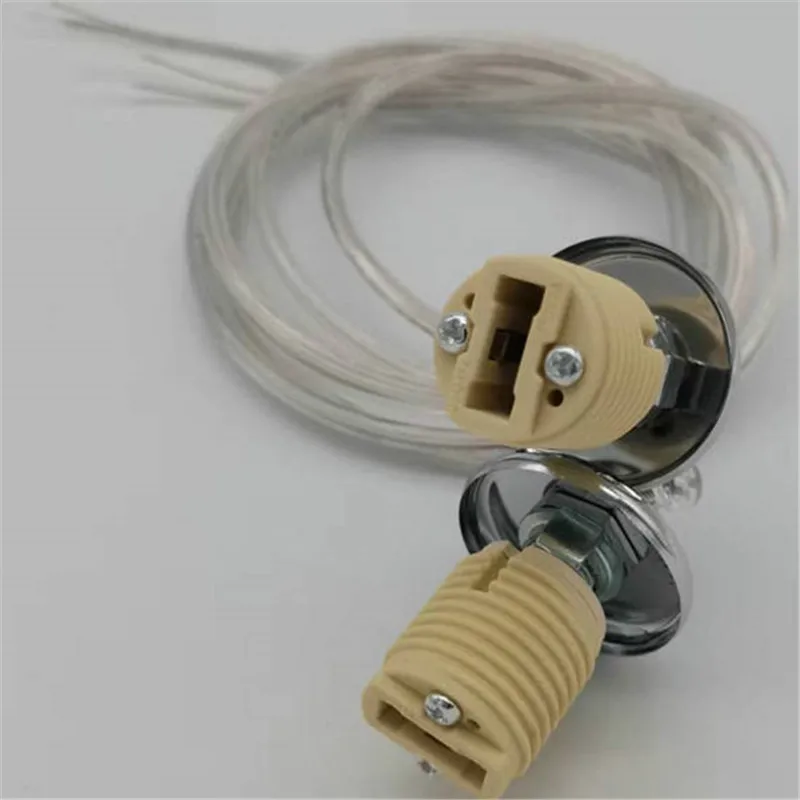 

For Lighting Projects Bulk Sourced G9 Threaded Ceramic Lamp Holder with Integrated Hanging Wire