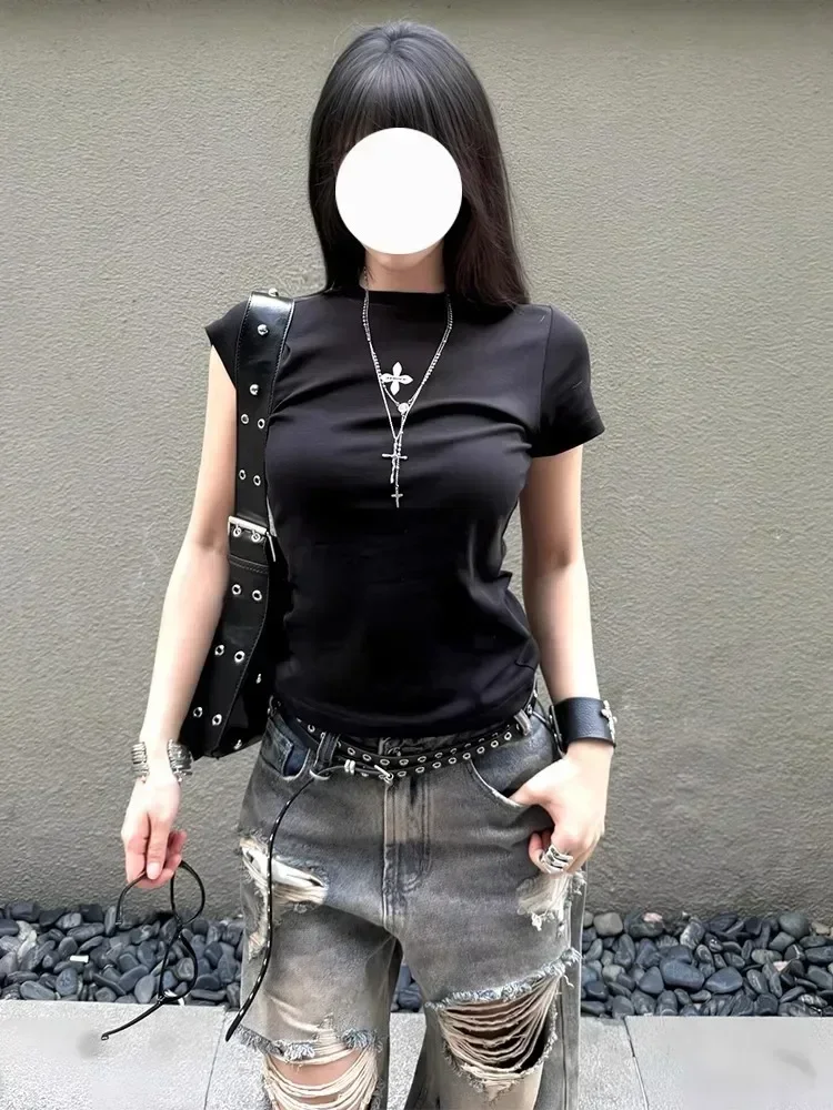 جينز ممزق كبير الحجم مقاس سمين أمريكي ريترو سبايس جيرل مغسول جينز نسائي صيفي جديد فضفاض واسع الساق