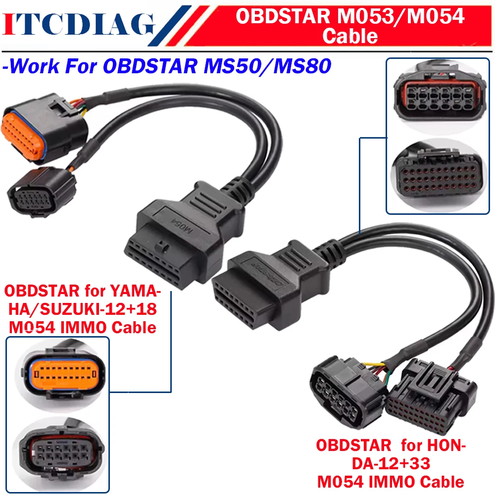 OBDSTAR M053 M054 Cable c Motorcycel Adapter for Honda for Yamaha for SUZUKI Moto Motorbike IMMO