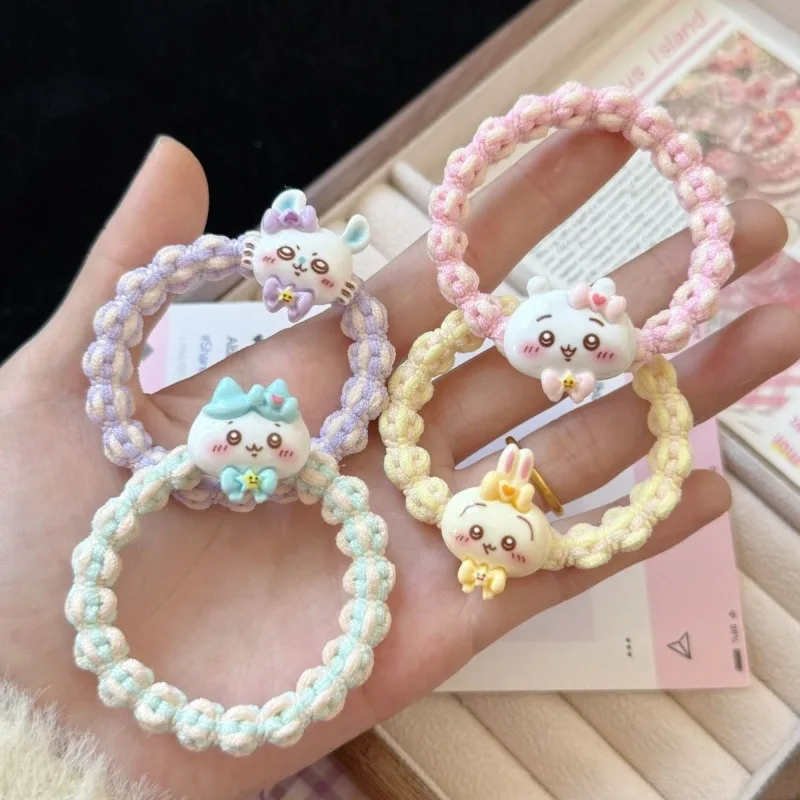 

Chiikawa Hair Rope Usagi Hair Accessories Hairstyle Cartoon Cute Color High Elasticity Headband Children Adult Rubber Band Set