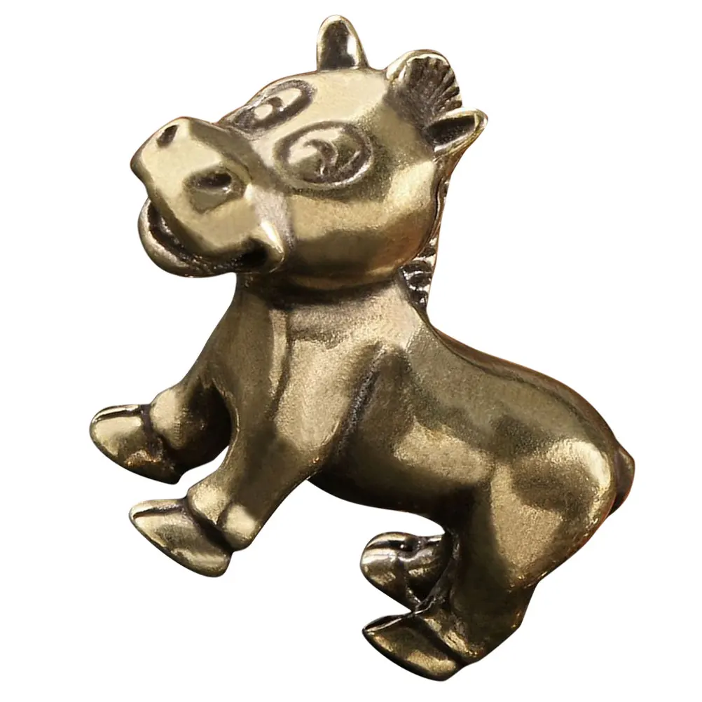 

Small Brass Horse Statue Cute Vintage Decorative Piece for Desk Tea Set Display Garden Landscape Mini Animal Ornament Home