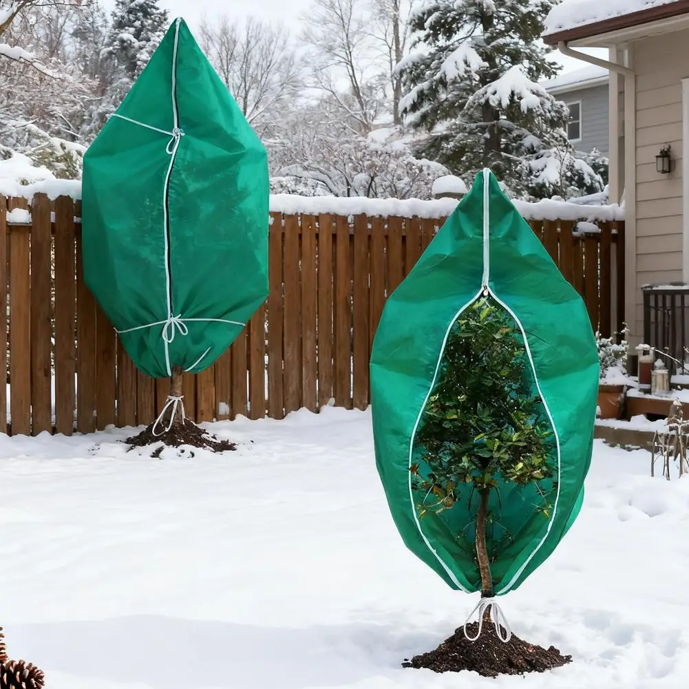 4개/세트 겨울 식물 서리 방지 커버, 두꺼운 부직포 나무 및 정원 방한 재킷 Pl W6P5