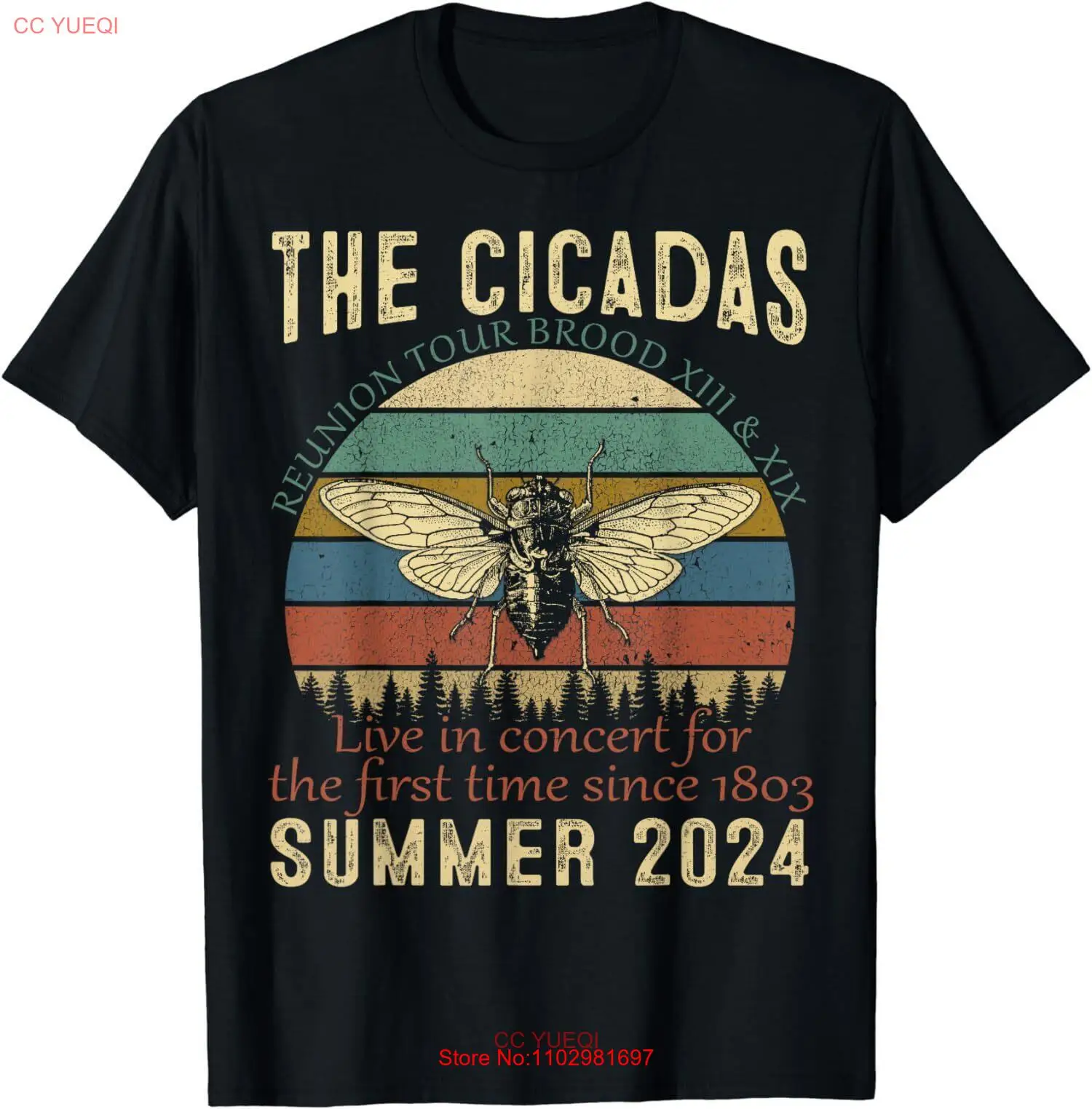 Cicada Brood XIII XIX Summer 2024 Reunion Tour Swarm Cicadas T-Shirt