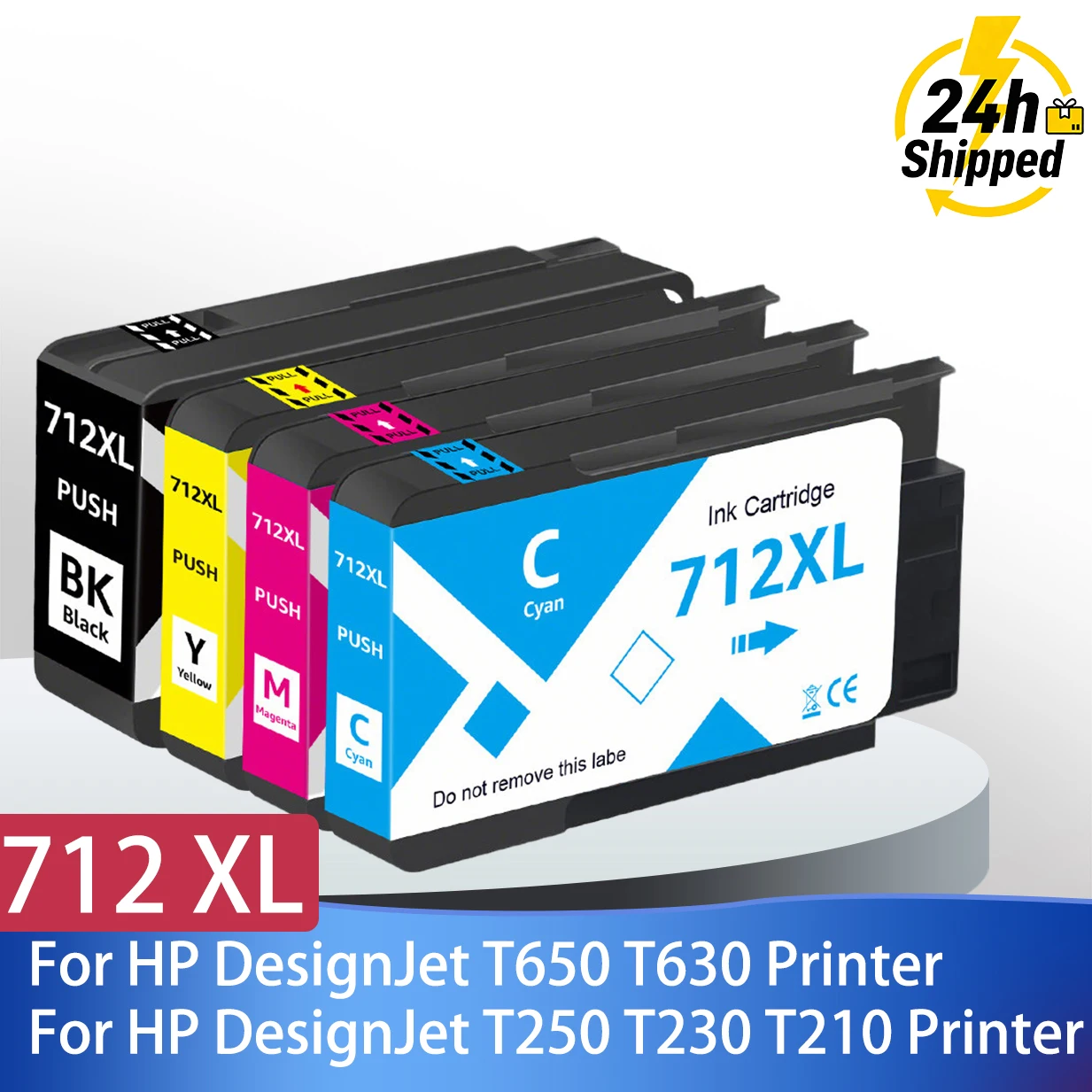 Ink Cartridge for HP712 712XL Compatible With Stable Chip For HP DesignJet T230 T210 T250 T630 T650 Printer Replacement With Ink