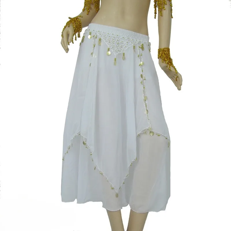Saia longa de gaze de chiffon personalizada, trajes de dança do ventre, saia irregular