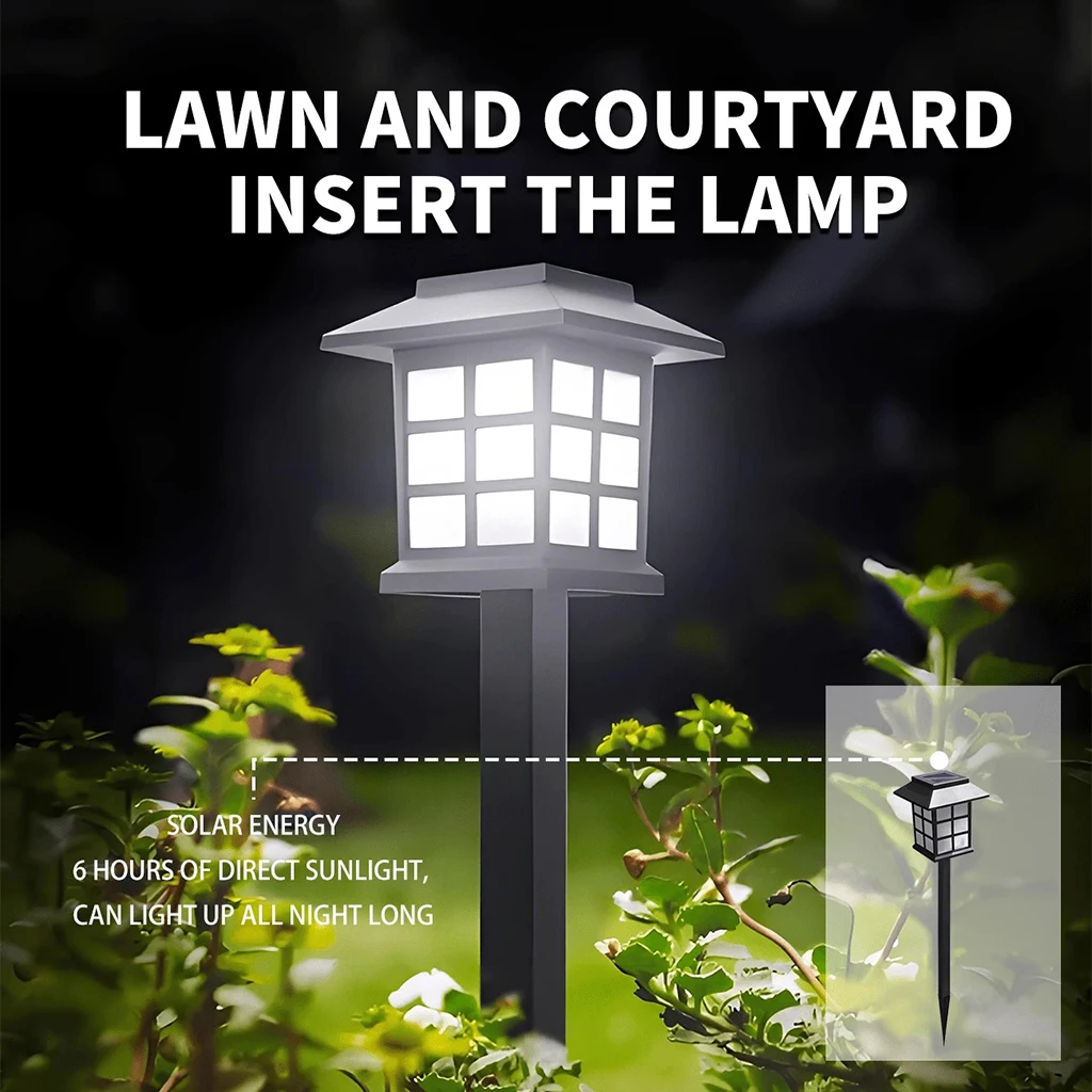 24/12/6/2 pcs Solar Garden Lights，Outdoor Waterproof Solar Light LED Pathway Lights , Decorative Landscape Lighting for Yard Lawn Walkway Patio Driveway