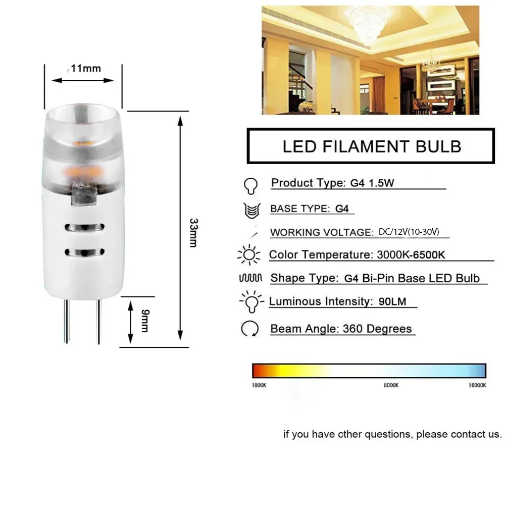 G4 LED Light Bulb SMD2835 DC/AC12V Mini Halogen Lamp Warm White 3000K Daylight Ceramics Hight Brightness Bedroom Livingroom 5pcs