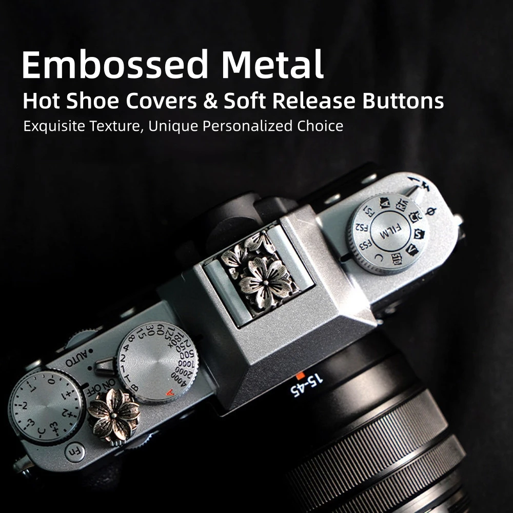 Metal Camera Hot Shoe Cover Soft Shutton Button for Fuji XE4 XT30 XS20 XPRO2 Leica Q2 M10 Olympus Canon Nikon Sony Accessories view 2