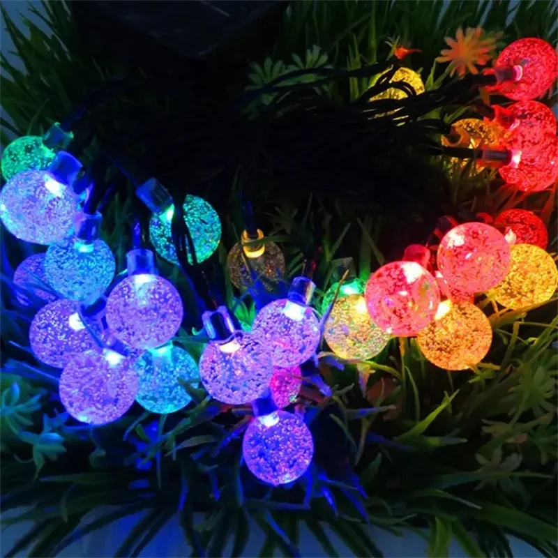 

LED Solar Powered Crystal Ball Fairy String Lights Garden Party Outdoor Lamps 20/30/50/100/200 LEDs