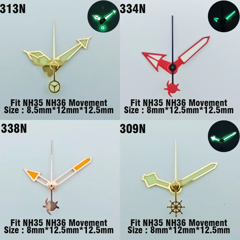 NH35 Watch Hands Clock Pointer Green Luminous Needles Used Watch Accessory Watch Pointer Fit NH34 NH35A NH36 Automatic Movement