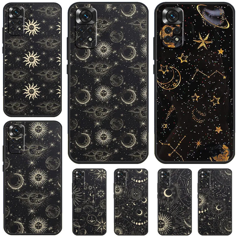 Suns Moons Clouds Astrological Case For Xiaomi Redmi Note 12 9 10 11 13 Pro Plus 9S 10S 11S 12S Redmi 12 10C 12C 13C Cover