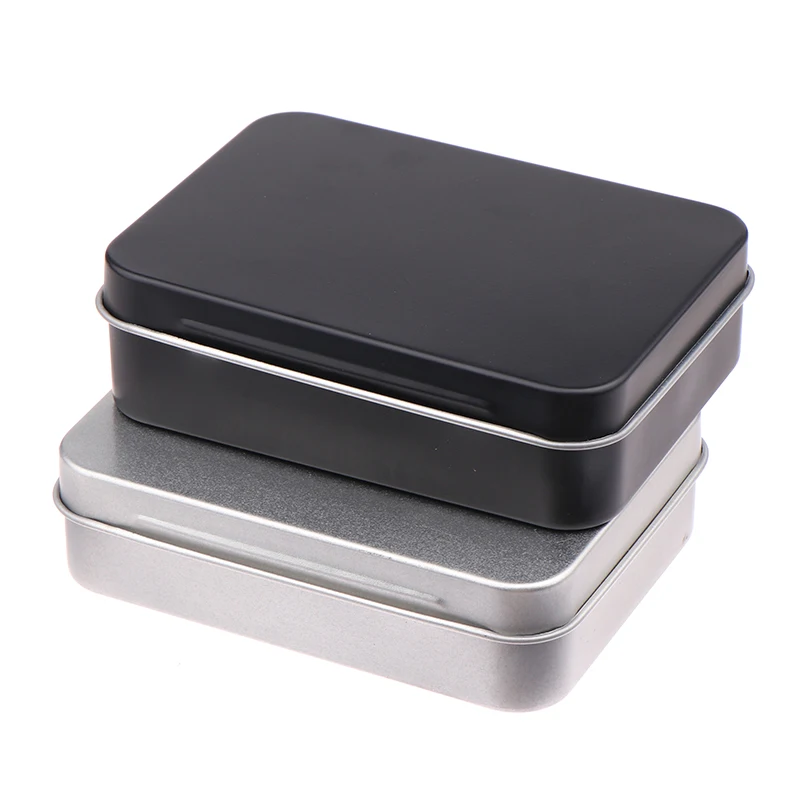 1PC Frosted Household Iron Storage Box Metal Box Tin Plated Container Empty Hinged Lid Small Empty Storage Box