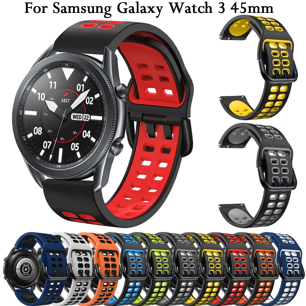 Wrist Band For Samsung Galaxy Watch 3 45mm 46mm Gear S3 Frontier Classic 22mm Silicone Strap Bracelet Watchband Replacement Belt