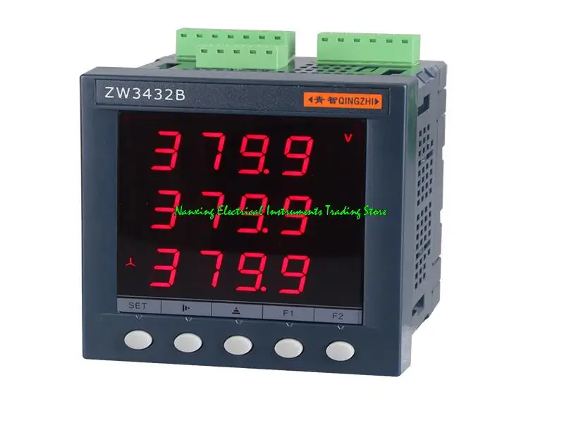 ZW3432B Three-phase integrated electricity meter Panel mounted power meter 96*96 Voltage: 10-500V,Current: 0.01-5A