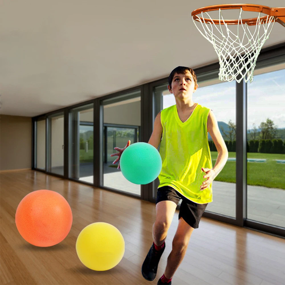 18/21/24CM Kids Bouncing Mute Basketball Squeezable Mute Bouncing Basketball Indoor Silent Ball Foam Basketball Bounce Football