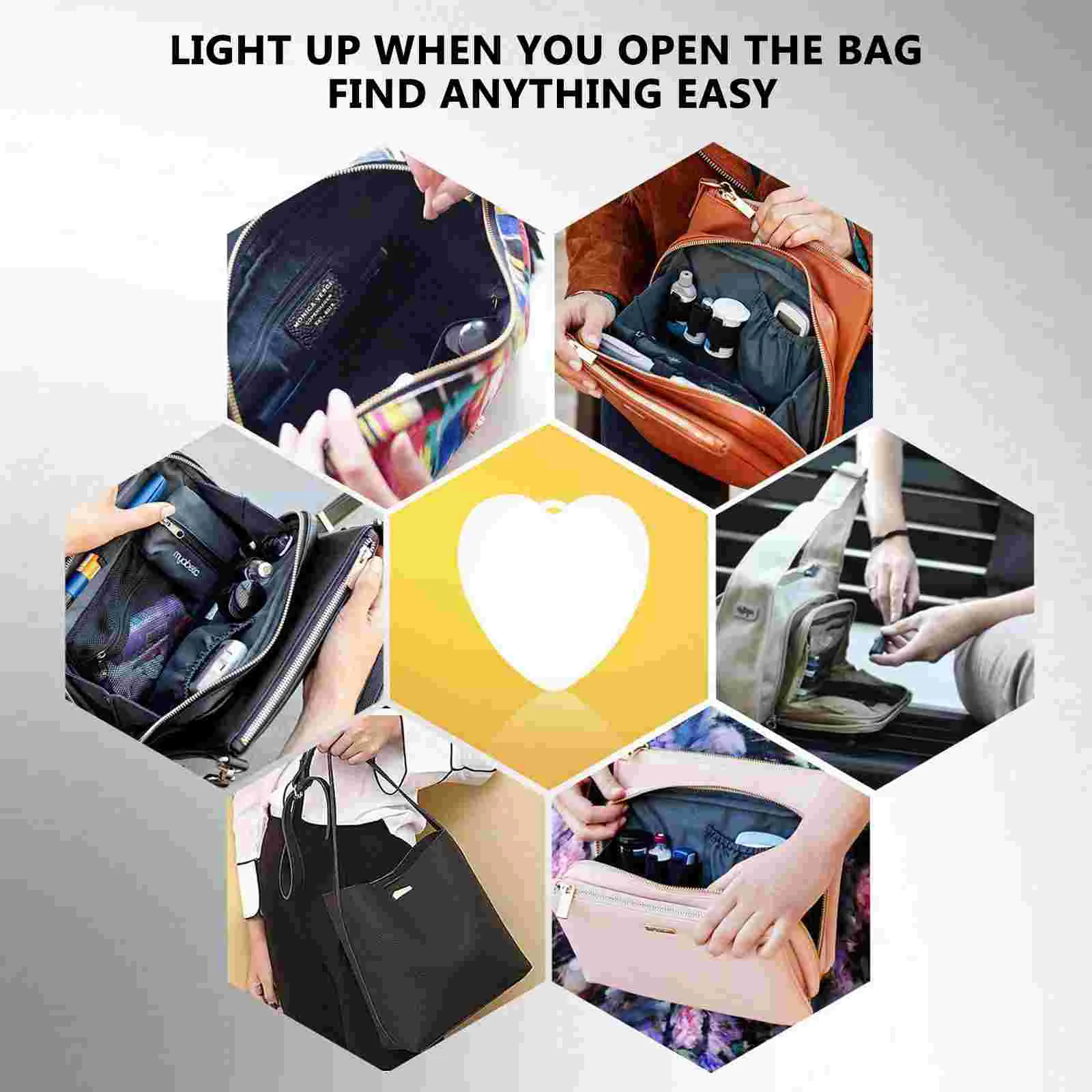 Handbag Night Light Lamp Design Wearable Handbags Automatic Portable LED Motion Sensor Backpack for Women with Clip