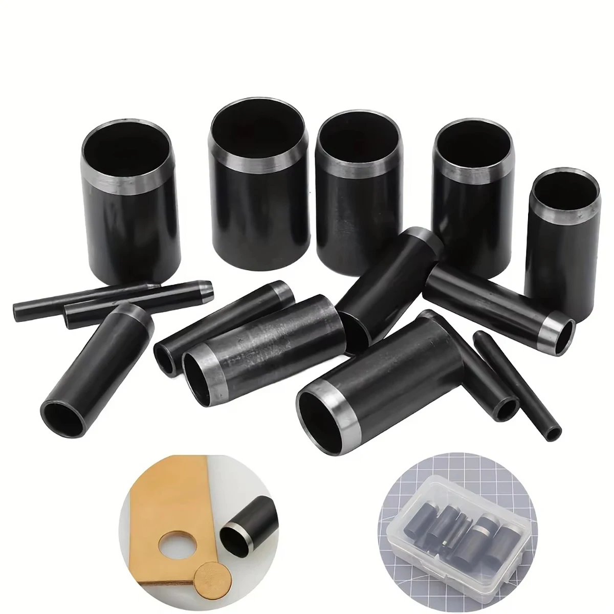 15 Sizes Round Hole Punch(1-15mm), Hollow Punch Cutter Tool Set with Storage Case, Leather Hole Punch, Leather Craft Die Cutter
