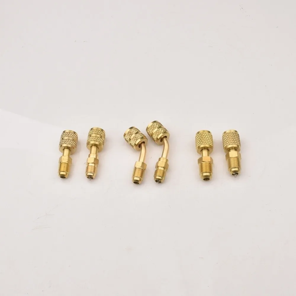 Solid Copper Air Conditioning Adapter Male Thread 5/16 Inches SAE Refrigerant Charging Adapter 1/4 Inches SAE Flare Fitting