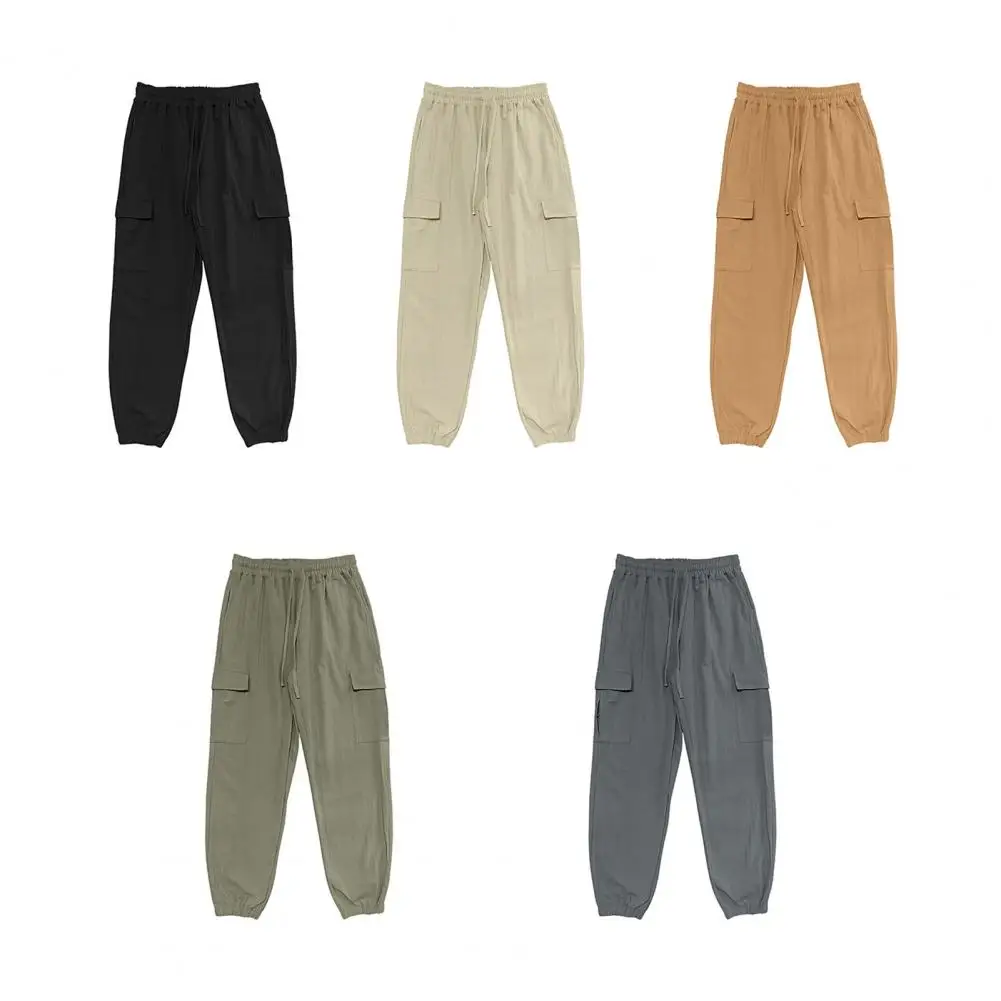 

2026 European And American Men's Cotton And Linen Trousers Multi-pocket Work Pants Loose Straight Sportswear And Casual Trouser