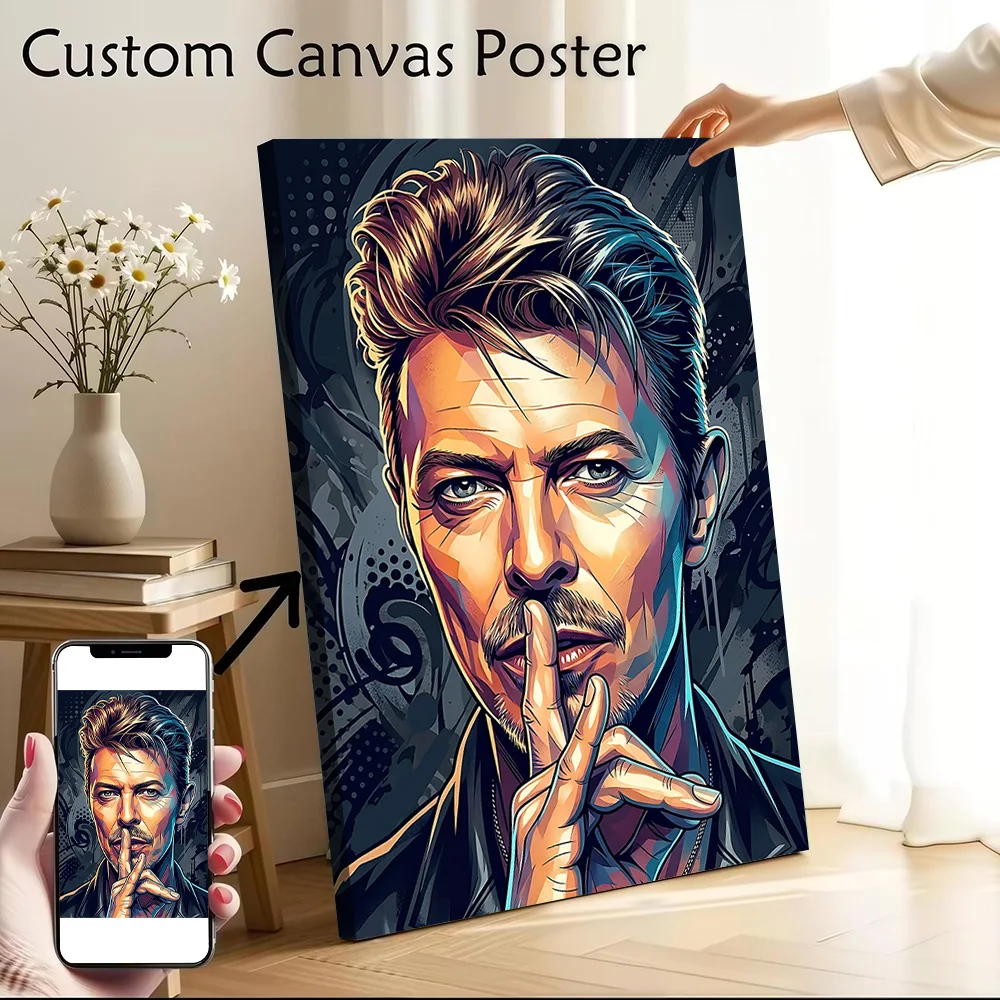 David Bowie Pop Art Portrait Canvas Wall Arts Poster Customizable Pictures Printing for Room Home Decor Luxury Bedroom Painting