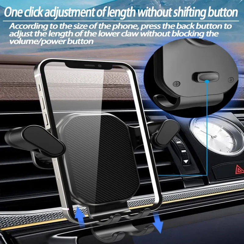 Universele Auto Telefoon Houder Zwaartekracht Mobiele Stand Gps Ondersteuning Auto Air Vent Mount Voor Iphone 14 13 12 11 Pro Max Xr Xiaomi Samsung