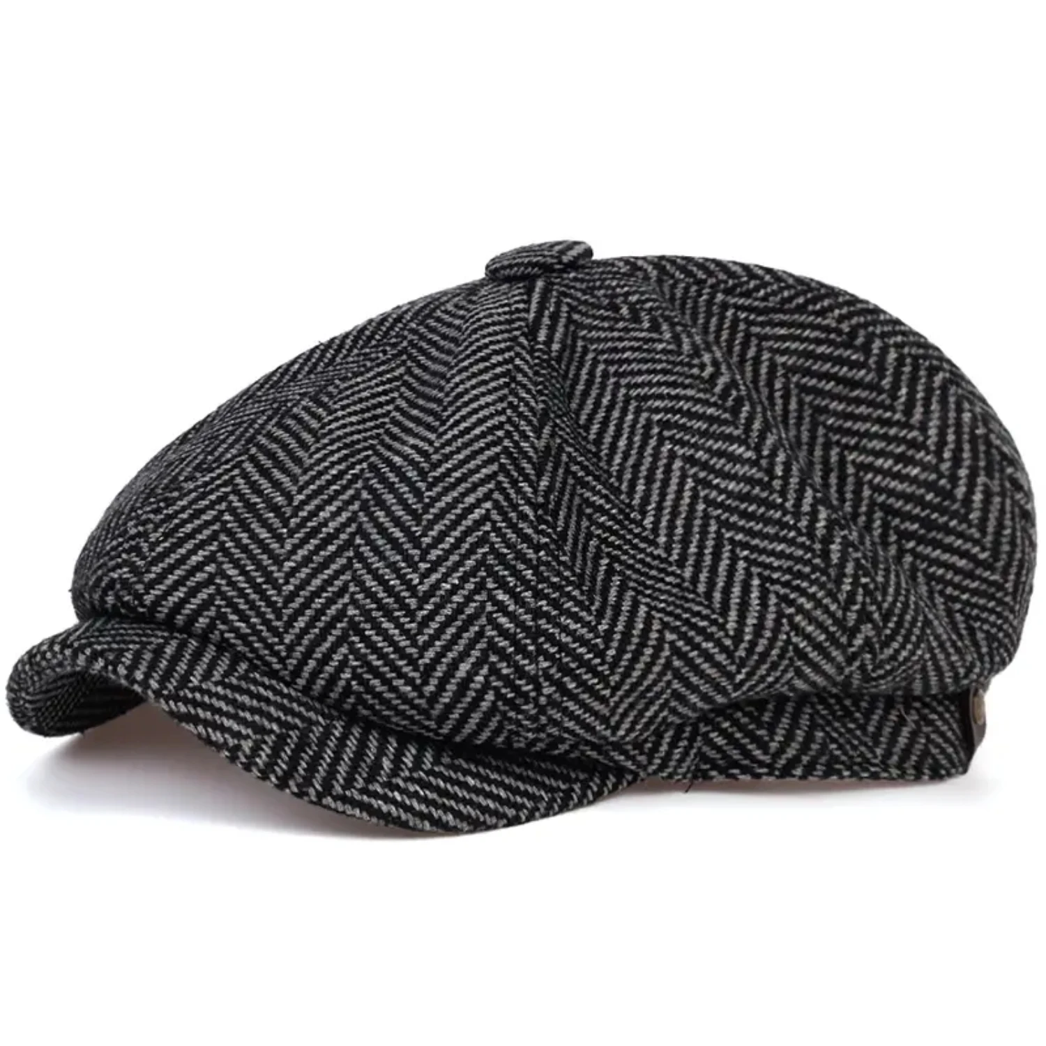 This chic and cozy grey wool blend newsboy cap is perfect for men looking to add a touch of sophistication to their daily outfit