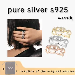 2024 New Official Website So Move Double Finger Rings S925 Sterling Silver Personalized Avant garde French Fashion Jewelry