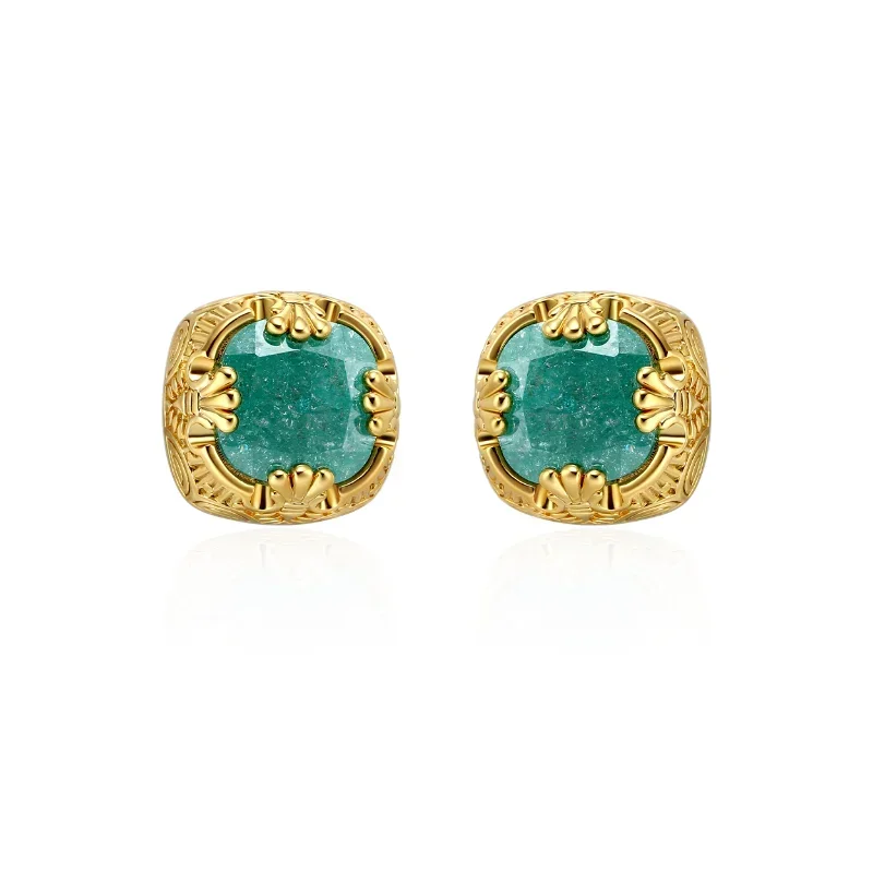 

Retro gilt ice crystal exquisite unique exaggerated stud earrings female