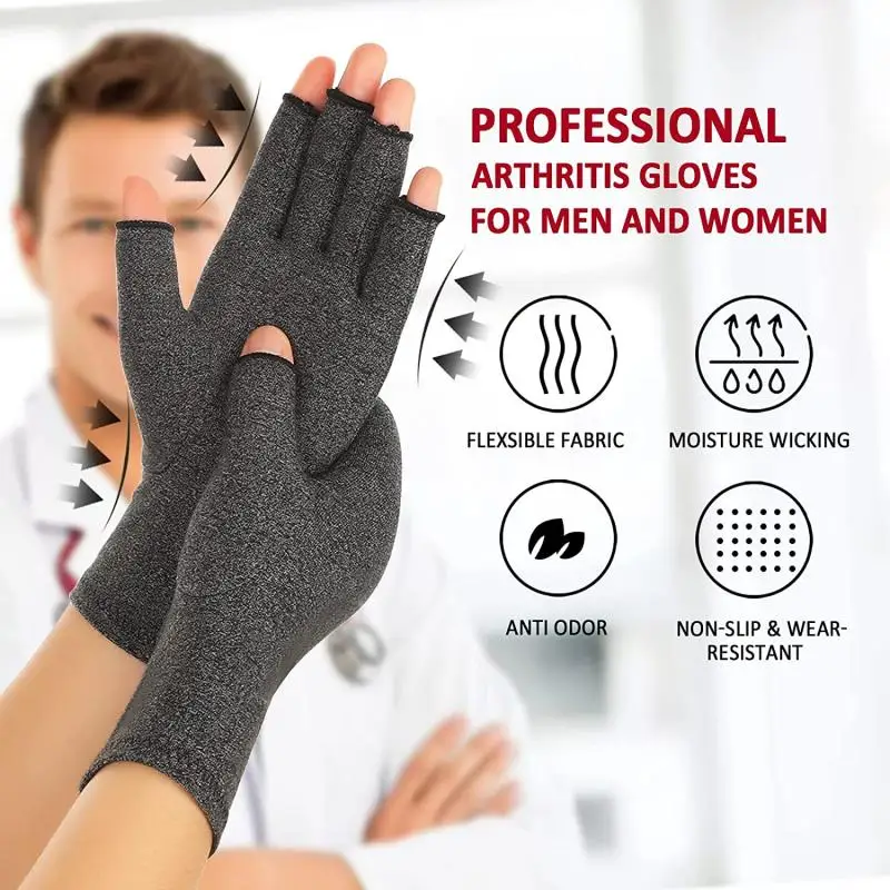 New Compression Arthritis Gloves Wrist Support Joint Pain Relief Hand Brace Women Men Therapy Wristband Compression Bike Gloves