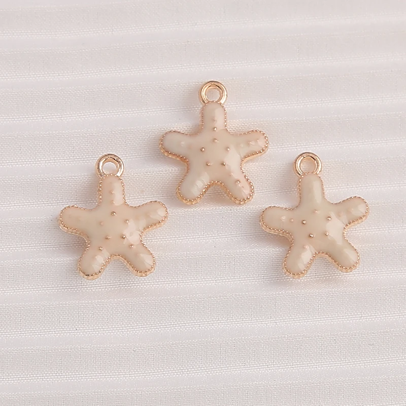 10 Stück 13x16mm Niedliche Emaille-Seestern-Anhänger für Schmuckherstellung, Ohrhänger, Halsketten, Armbänder, DIY-Bastelzubehör – Detail 8