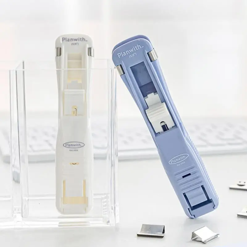 Paper Clipper Staplers Push Clamp File Documents Binding Tool Stapling Machine Paper Clips With Refills Office Supplies