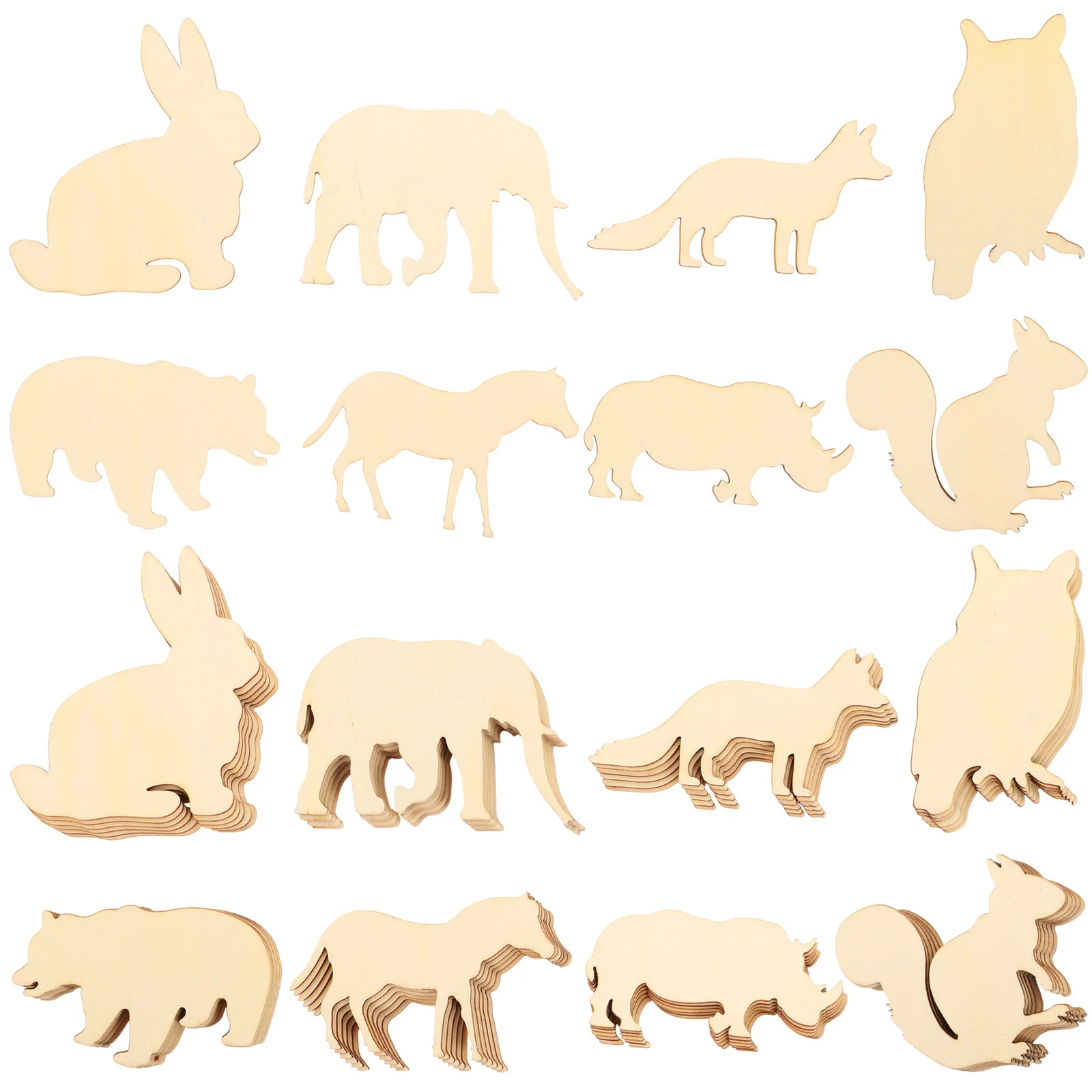 

48Pcs Wood Animal Cutouts Unfinished Woodland Forest DIY Painting Craft Decorative Labels Gift Tags DIY Gift Tag