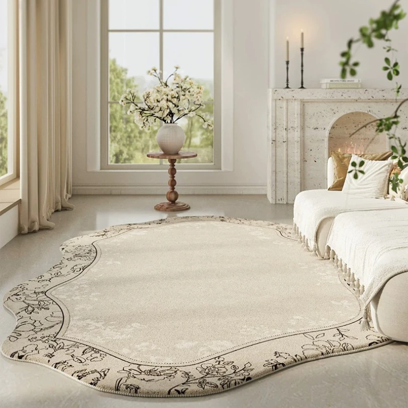 Cream Floral Plush Area Rug 4