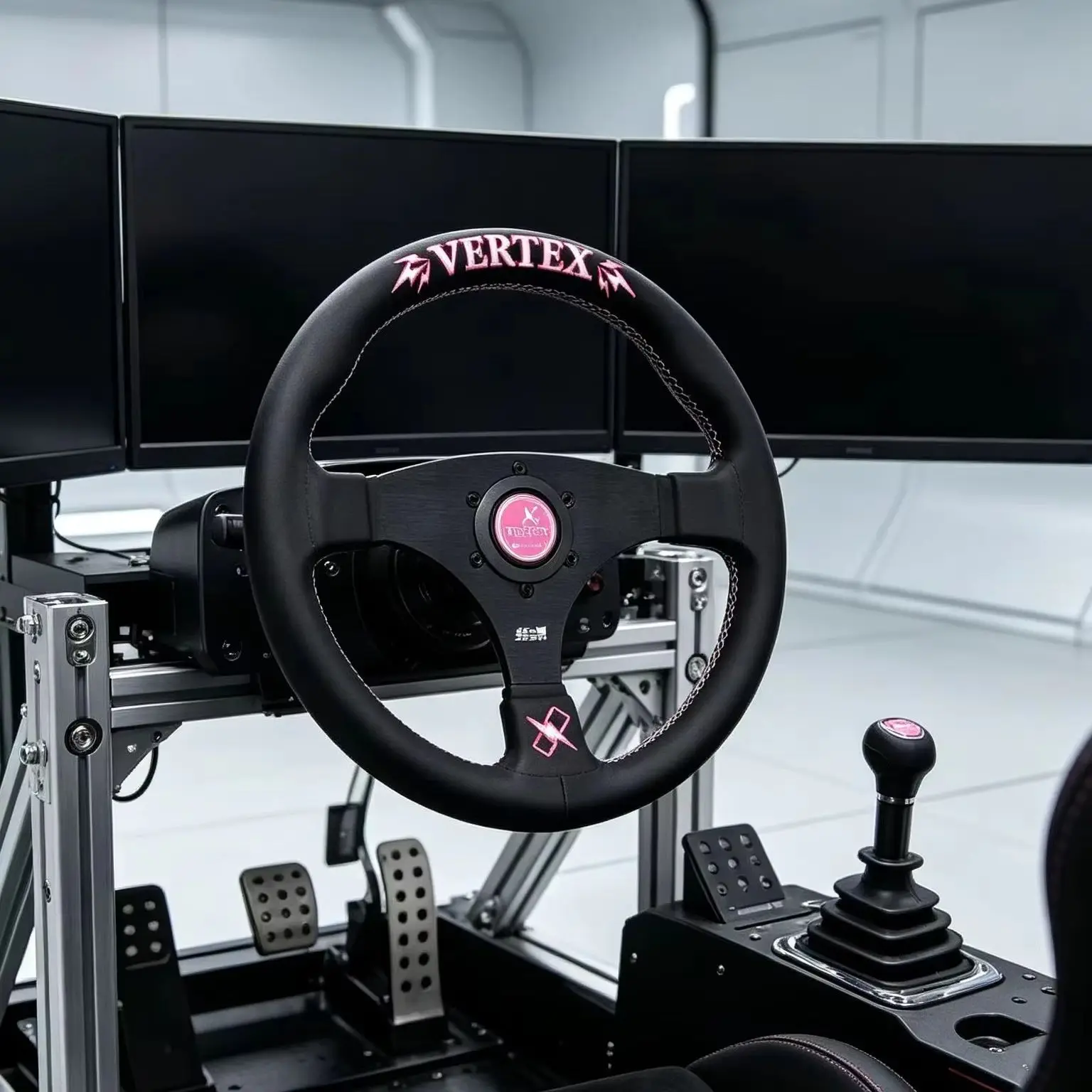 Vertex Universal Car Steering Wheel Leather Aluminum Alloy Embroidery Racing Modified Interior Parts Drift Sports Steering Wheel