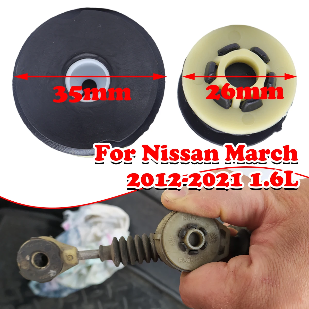 

Gear Shift Lever Cable Bushing Linkage Rubber Sleeve Connector Adapter Selector Grommet For Nissan March 2012-2021 1.6L Replace