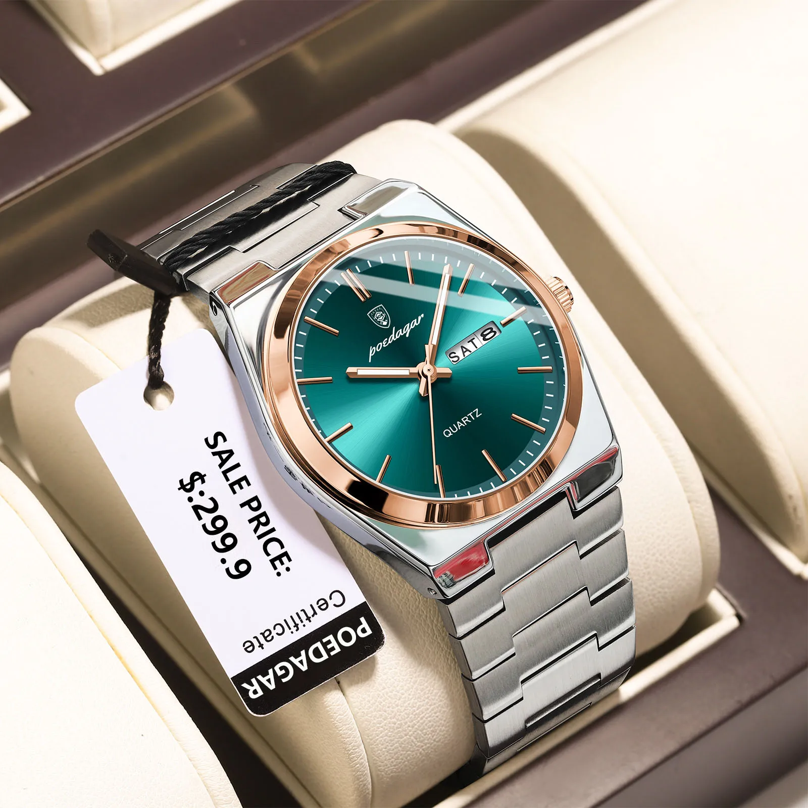 POEDAGAR Luxury Watch for Men, Waterproof