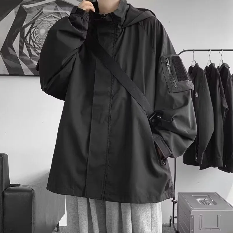 

Japanese Style Functional Hooded Jacket Men's Trendy Brand Spring Autumn Outdoor Casual Loose Large Size Workwear Jacket