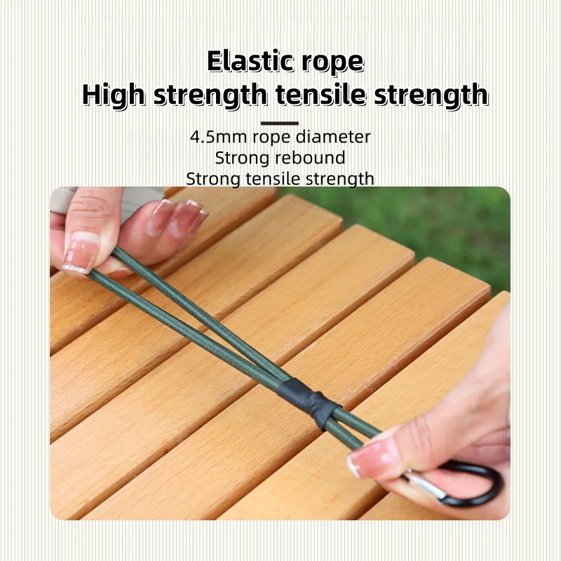 Outdoor Elastic Rope Mountaineering Hook Multi functional Camping Portable Elastic Rope Buckle Skycurtain Pull Rope Ground Nail