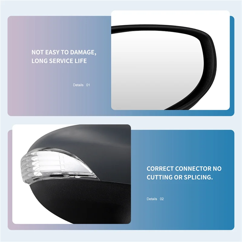 

A80X-1Pair Car Outside Door Rearview Mirror For Ford Fiesta 2009-2017 Mk7 Mk8 2008-2013 Side Door Mirror With Turn Signal