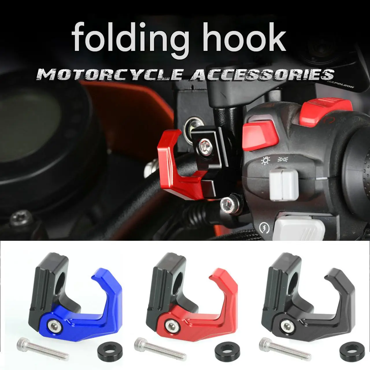For SYM CRUISYM 150/180/DRG 158/MAXSYM TL 500, modify the accessory handlebar storage hook with an aluminum hook.