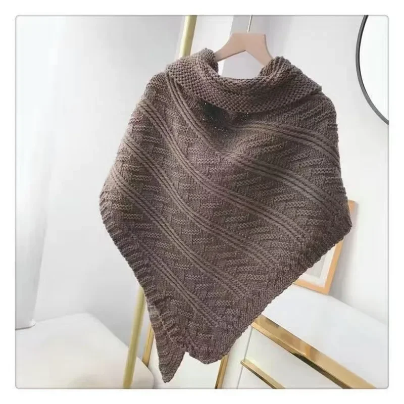 Cashmere Knitting Scarf for Women Winter Shawl Thickened Warm Cloak Wool Scarf Bandana Pashmina Scarves Poncho Foulard Hijab